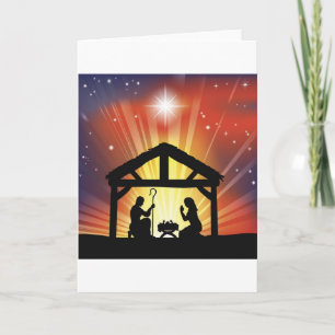 Traditional Christian Christmas Nativity Scene Holiday Card