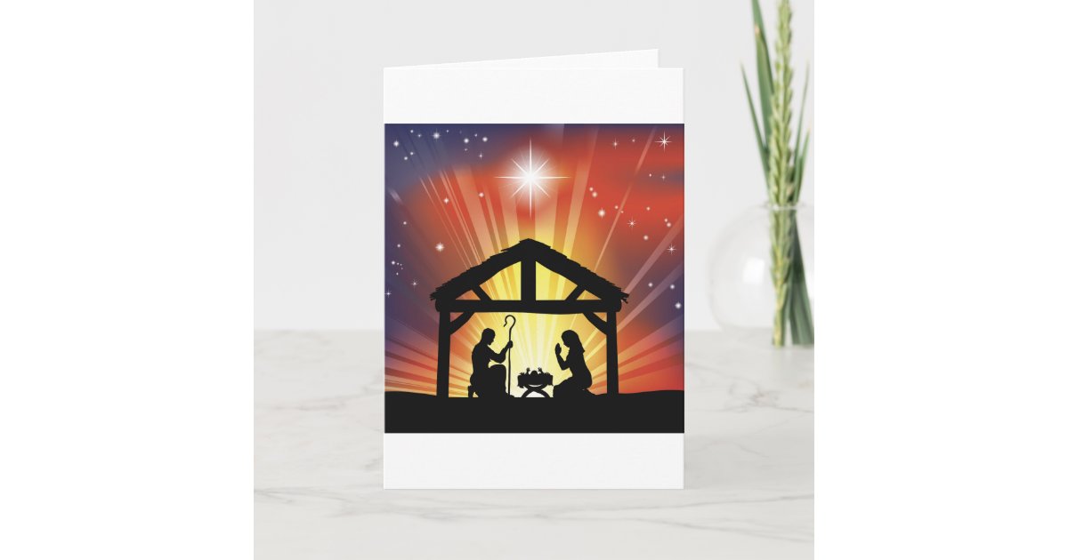 Traditional Christian Christmas Nativity Scene Holiday Card | Zazzle