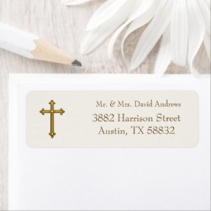 Traditional Christian Cross Label