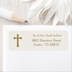 Traditional Christian Cross Label
