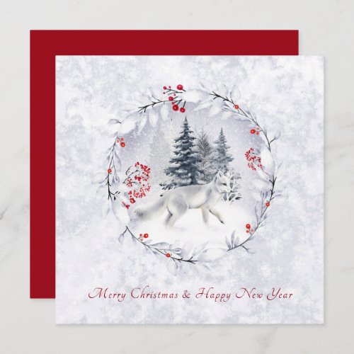 Traditional Christmas and New year Square card