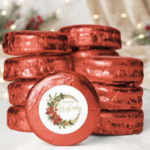 Traditional Christmas Botanical Half Moon MH26 Dipped Oreo Cookie Favors