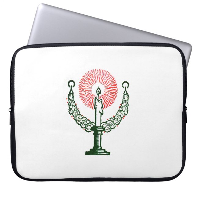Traditional Christmas Candle Laptop Sleeve (Front)