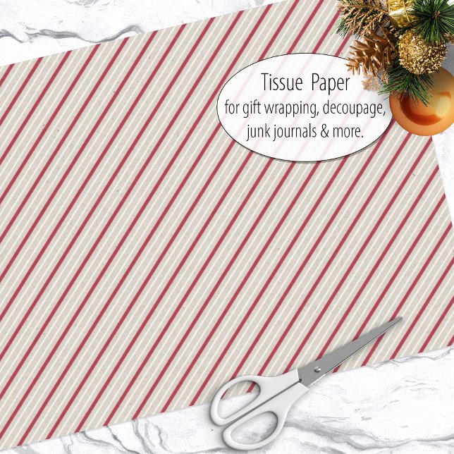 Traditional Christmas Colors Striped Pattern Tissue Paper (Creator Uploaded)