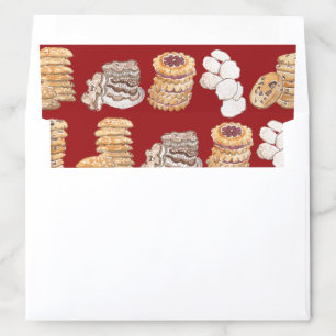 Traditional Christmas Cookies Watercolor Envelope Liner