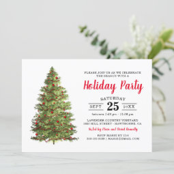 Traditional Christmas Holiday Party Invitation | Zazzle