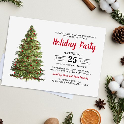 Traditional Christmas Holiday Party Invitation
