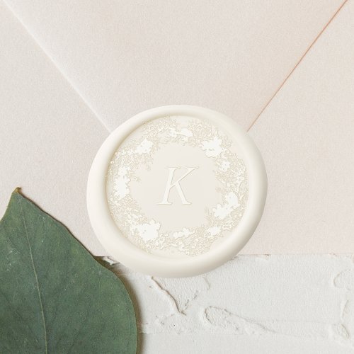 traditional christmas monogram floral wreath wax seal stamp