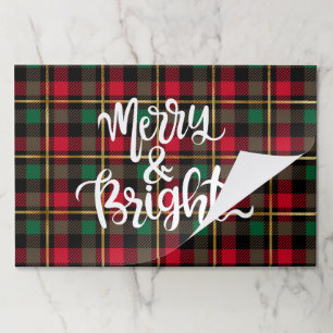 Traditional Christmas Plaid Merry & Bright Paper Pad