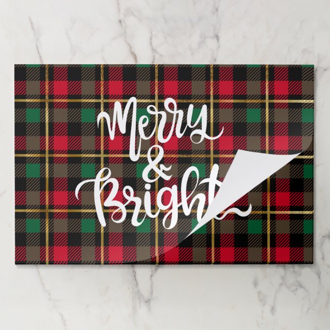 Traditional Christmas Plaid Merry & Bright  Paper Pad (Folded)