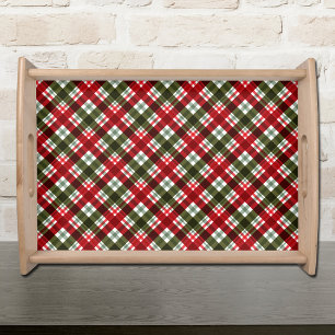 Traditional Christmas Plaid Serving Tray