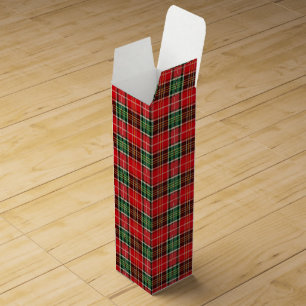 Traditional Christmas Plaid Wine Box