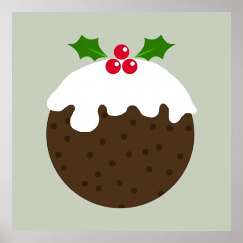 Traditional Christmas pudding poster