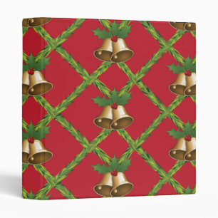 Traditional Christmas red and green jingle bells Binder