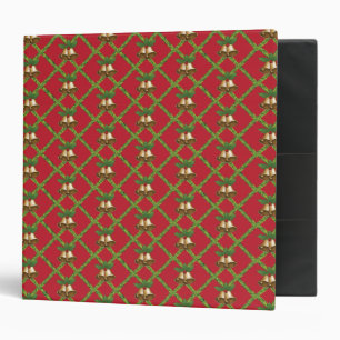 Traditional Christmas red and green jingle bells Binder