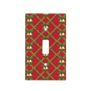 Traditional Christmas red and green jingle bells Light Switch Cover