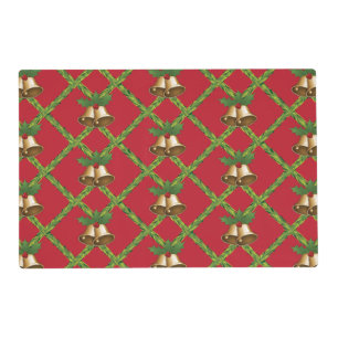 Traditional Christmas red and green jingle bells Placemat