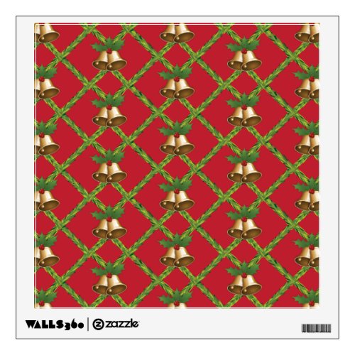 Traditional Christmas red and green jingle bells Wall Sticker