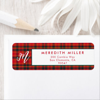Traditional Christmas Red and Green Plaid Label