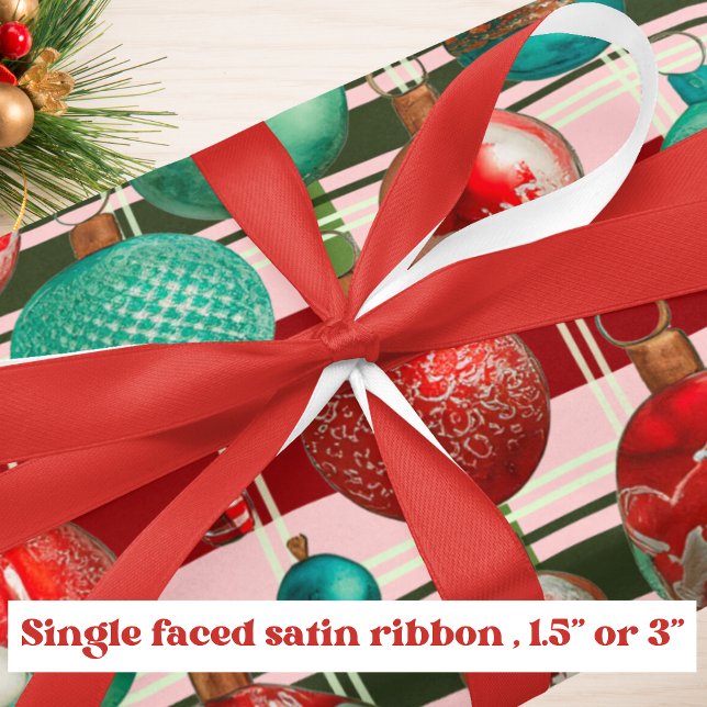 Traditional Christmas Red Gift Wrap Satin Ribbon (Creator Uploaded)