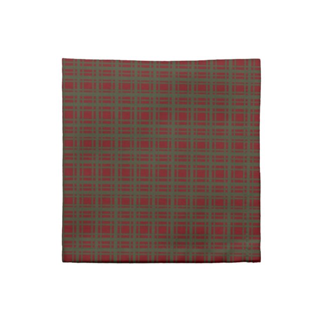 Traditional Christmas Red Green Checker Plaid Cloth Napkin (Quarter Fold)