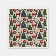 Traditional Christmas Reindeer Tree Pattern