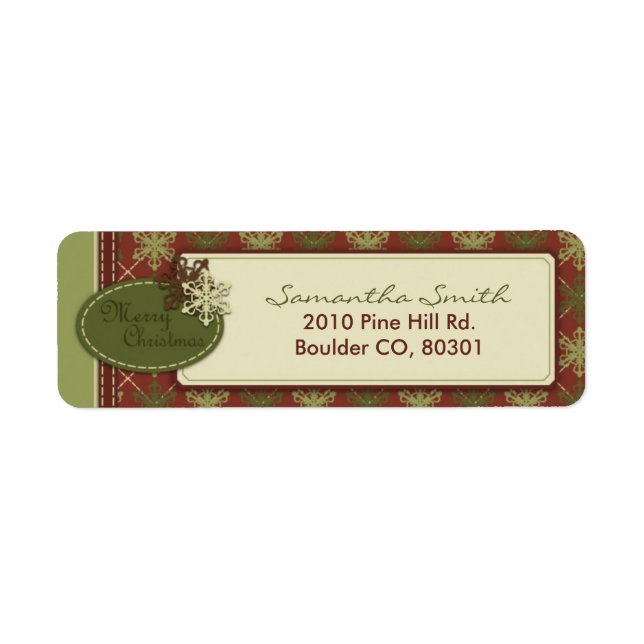Traditional Christmas Return Label (Front)