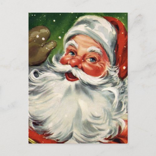 Traditional Christmas Santa Holiday Postcard
