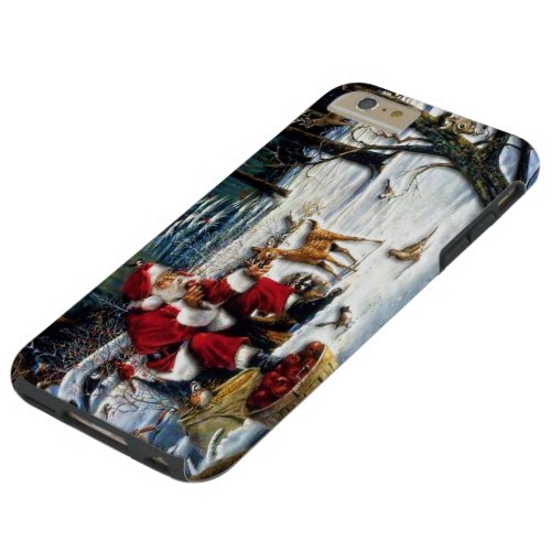 Traditional Christmas Santa in the Park Tough iPhone 6 Plus Case