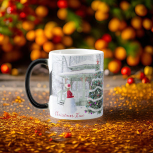 Traditional Christmas Time Script Snow Color Morph Mug