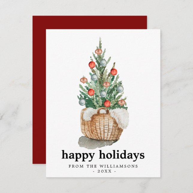 Traditional Christmas tree Holiday Card (Front/Back)