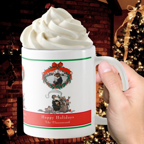Traditional Christmas Vintage Santa Photo Holiday  Coffee Mug