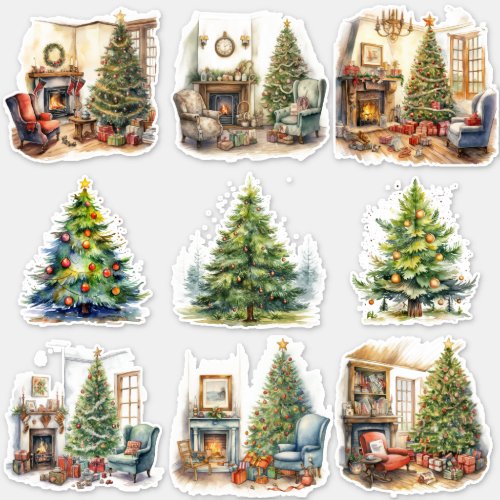 Traditional Christmas Vinyl Stickers Collection