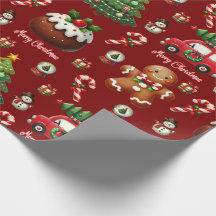 Traditional Christmas wrapping paper
