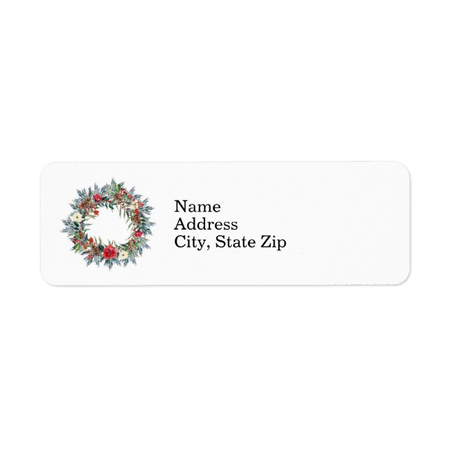 Traditional Christmas Wreath Label (Front)