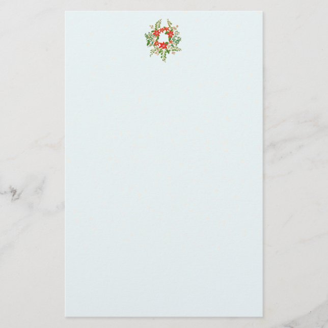 Traditional Christmas Wreath Stationery (Front)