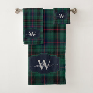 Traditional Clan Davidson Scottish Tartan Plaid  Bath Towel Set