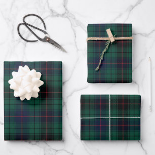 Traditional Clan Davidson Scottish Tartan Plaid Wrapping Paper Sheets