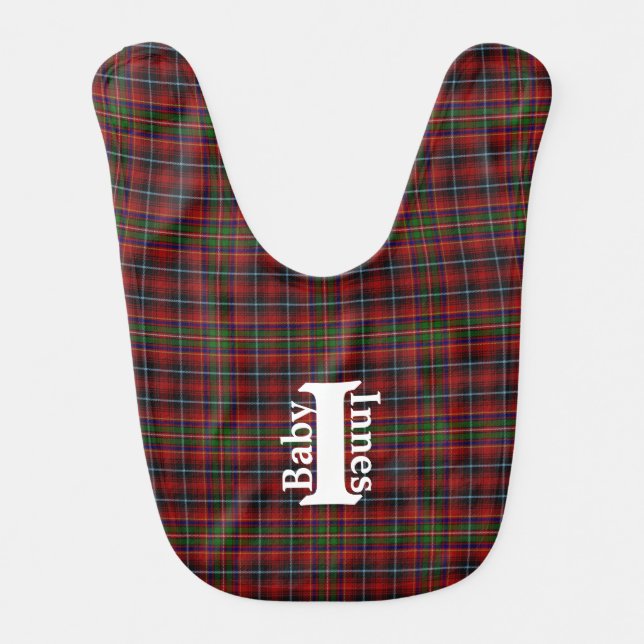 Traditional Clan Innes Tartan Plaid Baby Bib (Front)