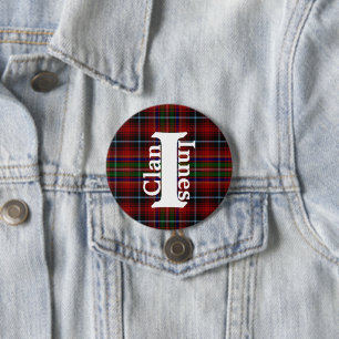Traditional Clan Innes Tartan Plaid Button
