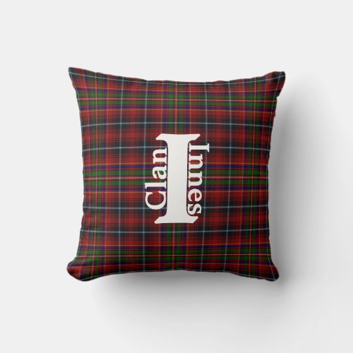 Traditional Clan Innes Tartan Plaid Throw Pillow