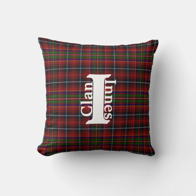 Traditional Clan Innes Tartan Plaid Throw Pillow (Front)