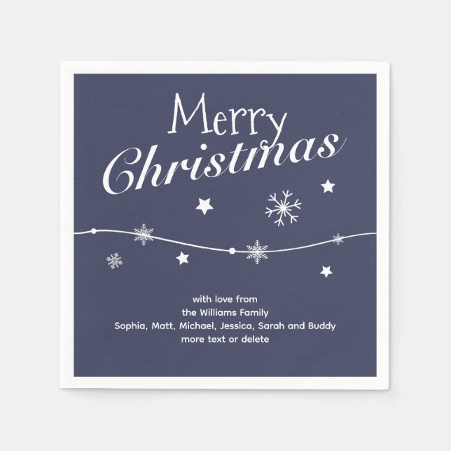 Traditional - Classic Blue - Christmas Napkins (Front)
