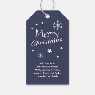 Traditional  Classic Dark Blue Christmas Gift Tags