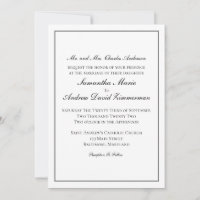 Traditional Classic Formal Elegant Wedding  Invita Invitation