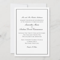 Traditional Classic Formal Elegant Wedding  Invita Invitation