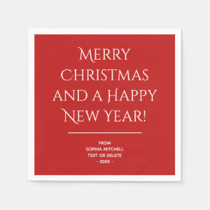 Traditional - Classic Red  Merry Christmas Napkins