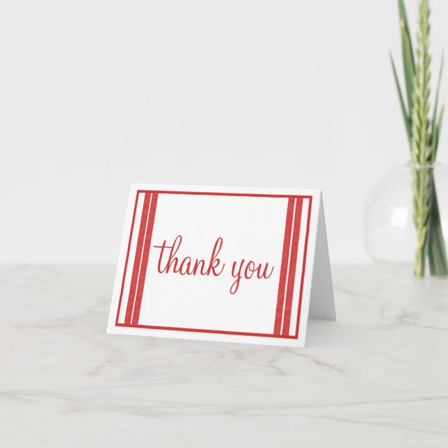 Traditional Classic Stripes Thank You Card (Front)