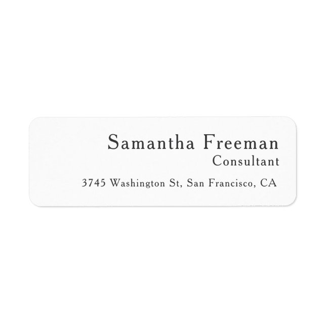 Traditional Clean Plain White Minimalist Label (Front)