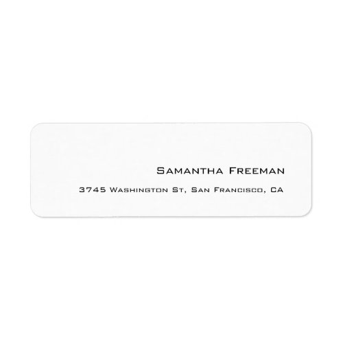 Traditional Clean Plain White Minimalist Label